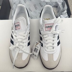 adidas Samba White with Black Stripes and Cream Accents NWT M9.5/W10.5